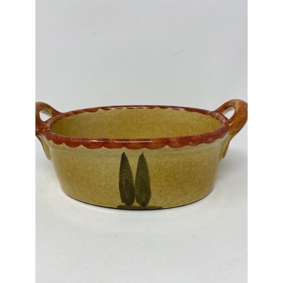 Italica Ars Pottery Italy Hand Painted Oval Casserole Dish Tuscany Scene - Picture 2 of 7
